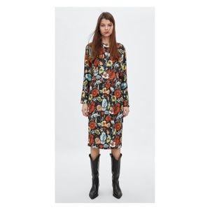 NWT Zara Floral Print Dress